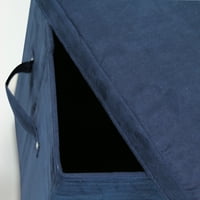 Подложка За Седалка Сгъваема Табуретка За Съхранение. Микро Велур Покритие-Тъмно Синьо