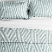 Comfort Canopy - Светлосин модерен диагонална шаблонна покривка на завивка с шамари за спално бельо с двойни размери