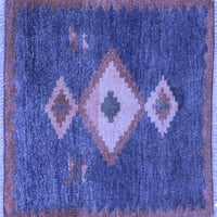 Ahgly Company Indoor Square Southwestern Blue Country Country Rugs, 7 'квадрат