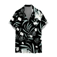 Просвещение под $ Clothing Man, Poropl Plus Size Summer Hawaiian Print Turndown Pocket Rish for Men Clearance $ Черно Размер 18