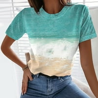 Gdfun женски секси модна тениска небрежно къси ръкави летни отпечатани върхове тениски ризи за жени