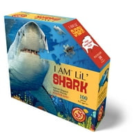 Madd Capp Lil 'Shark Jigsaw Puzzle за възрасти 5+ - - Уникална граница с форма на животните, размер на плаката, когато е завършен,
