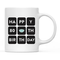 Koyal едро ZOOM рожден ден керамична чаша за кафе, честит 80 -ти рожден ден
