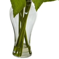 Почти естествен слънчоглед изкуствена цветна аранжировка с ваза