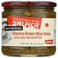 Salpica Cilantro Green Olive Salsa, средна, с овъглено томатило, Oz