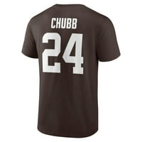 Мъжки фанатици Марка Nick Chubb Brown Cleveland Browns Икона икона на играча и номер
