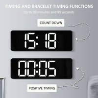Toorise LED цифров часовник за стена, 16 цифров часовник с стена с дистанционно, регулируем будилник на яркостта с ден на дата