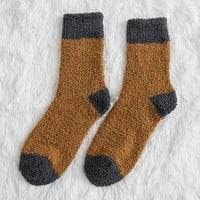 Чорапи за жени зимни мъже корални средни тръби сънят домашен солиден чорап за жени чорапи