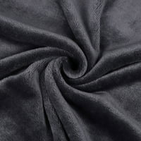 Уникални сделки меки луксозни подгъва фланел руно одеяло шисти сив 23 х30