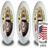 Диви животни горила топки за голф с пълен цветен фото отпечатък от GBM Golf