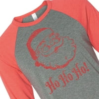 Санта Хо Хо Хо Бейзболна тениска за възрастни-Аксесоари за големи дрехи-парче