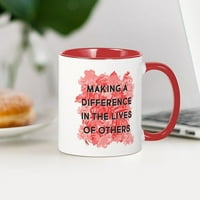 Cafepress - Направете разлика в живота - унция керамична чаша - чаша за новост кафе за кафе