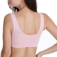 Спортни сутиени за жени йога без разтягане на комплект безжичен сутиен за избутване нагоре за дамски розов XL