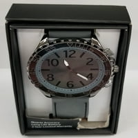 Акутайм възрастен мъжки аналогов часовник със силиконова каишка цвят Сребро-4019ММ