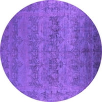 Ahgly Company Indoor Round Oriental Purple Industrial Area Rugs, 8 'кръг