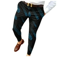 Регулируеми панталони за талии за мъже чиноси тънък приготен мъжки тънък при печат с цип бутон панталон костюм панталони мъжки