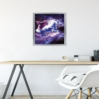 Джеймс Букър - Космическа ленивка езда на плакат за стена на еднорог, 14.725 22.375 рамки
