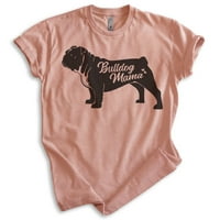 Тениска на английската мама на мама, унизирана женска риза, английски собственик на булдог, готин куче за куче, подарък за Хедър,