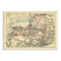 Ступел индустрии Исторически Ню Йорк щатска карта реколта картография, 10, дизайн от Дафне Полсели