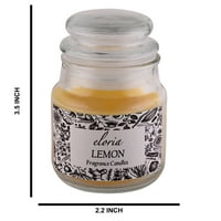 Eloria -Décor Lemon Armance Jar Candles Дълга изгаряща свещ - чудесно за домашен декор, вечери и партита, от 1