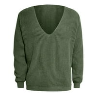 Ризи за човек модна ежедневна плетена вълна v шия с дълъг ръкав пуловер тениски за мъже