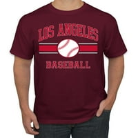 Wild Bobby City of Los Angeles Baseball Fantasy Fan Sports Мъжки тениска, Maroon, 3x-голям