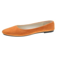 Lacyhop женски ходещ обувка за обувки на ежедневни обувки комфорт плоски балети меки подметка балет плосък лек квадратни пръсти мокасини оранжево 4.5