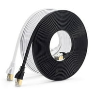 Bcloud Cat Ethernet кабел плосък високоскоростен 10Gbps RJ LAN Интернет мрежов кабел за рутер лаптоп Черен 25M