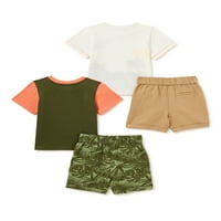 Уондър Нейшън бебе бой и малко дете момче тениска и шорти ми & мач летен комплект, 4-парче, 12м-5т