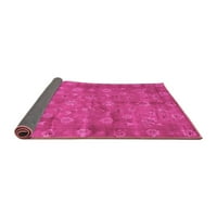 Ahgly Company Indoor Rectangle Abstract Pink Contemporary Area Rugs, 7 '10'