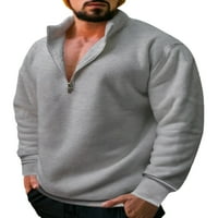 Abtel мъжки суичъри v врат пуловер редовно прилягане на суичър мъже атлетически зимни горни светло сиви xs