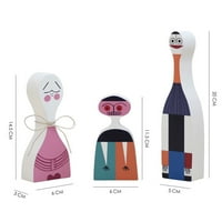 Модерни абстрактни дървени кукли боядисани семейни занаяти декорации бебешки играчки Декоративен модел на дома № 4