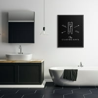 Ступел Индъстрис щипката минимална черно-бяла фраза За перално помещение, 40, проектирана от Андреа Ясид Граси