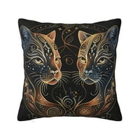 Декоративни капаци за възглавници, близнаци благородна звезда котка квадратен диван декоративен калъф за възглавница, 16 x16