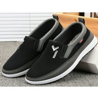 Lacyhop Мъжки ежедневни обувки Удобни мокасини се плъзгат на апартаменти за ходене обувки Черно 8.5