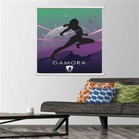 Marvel Heroic Silhouette - Стенски плакат Gamora с дървена магнитна рамка, 22.375 34