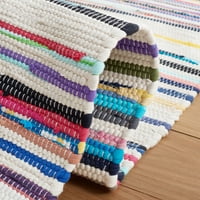 Rag Benton Striped Cotton Runner Rug, Ivory Multi, 2'3 9 '