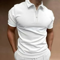 Мъжки летни ежедневни раирани тъкани тениски бутон за изключване на яка къса ръкав сол цвят топ мъжки тениски големи тениски големи