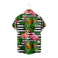 Цветя тропически хавайски мъжки риза Печат тийнейджъри плаж деца ваканционен стил Хавайски момчета риза Модна ревера с еднократно