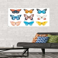Акварел Пеперуди Плакат Стена, 22.375 34