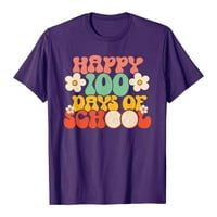 Честит 100-ти ден от училищните дни на учителския учител Ученик мода, съвпадаща с къса тениска