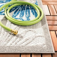 Cabana Aria Indoor Outdoor Area Rug, сиво синьо, 5 '5' квадрат