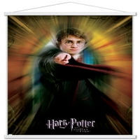 Хари Потър и бокалата на огъня - плакат на Harry One Leatply Wall с дървена магнитна рамка, 22.375 34