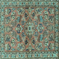 Ahgly Company Indoor Square Persian Light Blue Traditional Area Rugs, 6 'квадрат