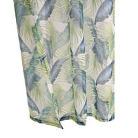 Бонер 84 54 бяла и зелена флорално - ботаническа тропическа външна завеса с втулки