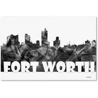 Търговска марка изобразително изкуство 'Форт Уърт Тексас Скайлайн бг-2' платно изкуство от Марлийн Уотсън