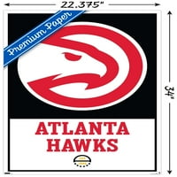 Атланта Хоукс-Плакат За Стена С Лого, 22.375 34