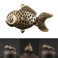 Месингова риба скулптура висулка месинг животински ключодържател винтидж медно рибено животно
