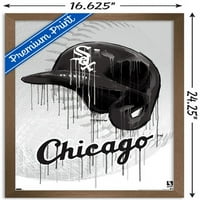 Чикаго Бяла Со-Дрип Каска Стена Плакат, 14.725 22.375 В Рамка