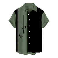 Черна работна риза риза мъж Мъж лято Хавай Небрежен разхлабен риза за печат отхвърлете яка къса ръкав риза ивици ризи мъже